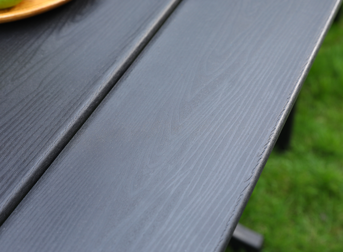 Tavolo da esterno rettangolare in HDPE grigio
