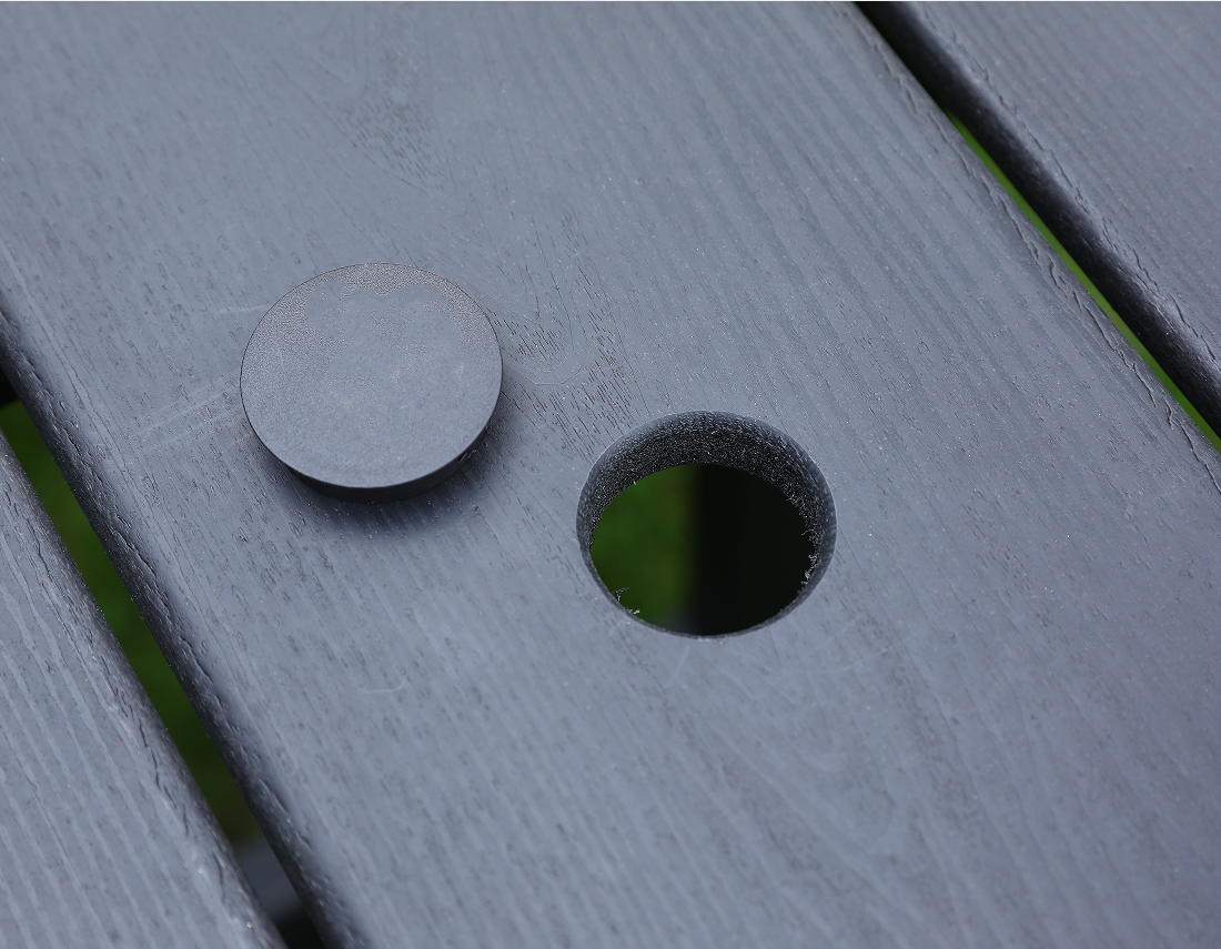 Tavolo da esterno rettangolare in HDPE grigio