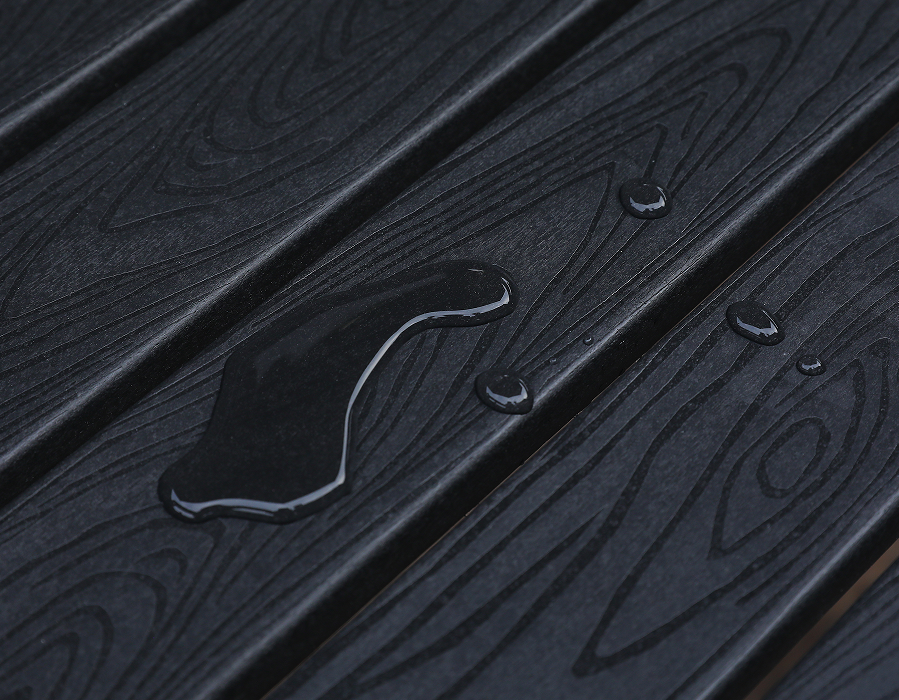 Tavolo rettangolare in HDPE con perline nere profonde