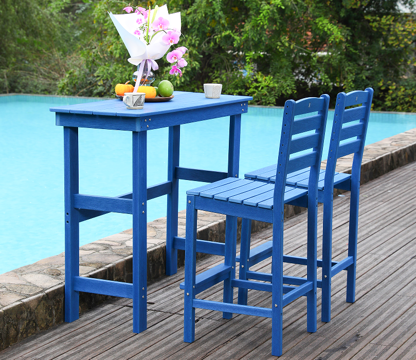 Set da pranzo da bar sociale in HDPE blu vivace