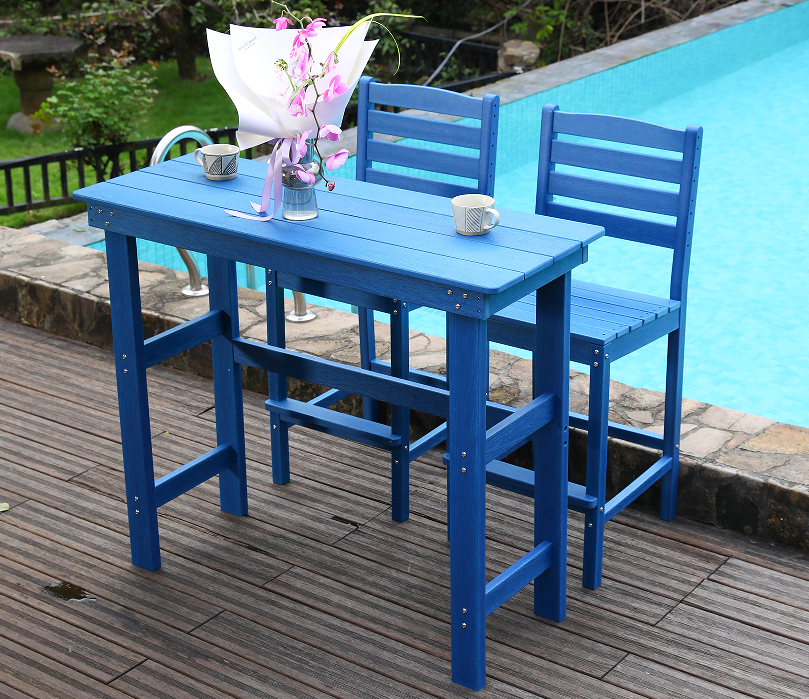 Set da pranzo da bar sociale in HDPE blu vivace