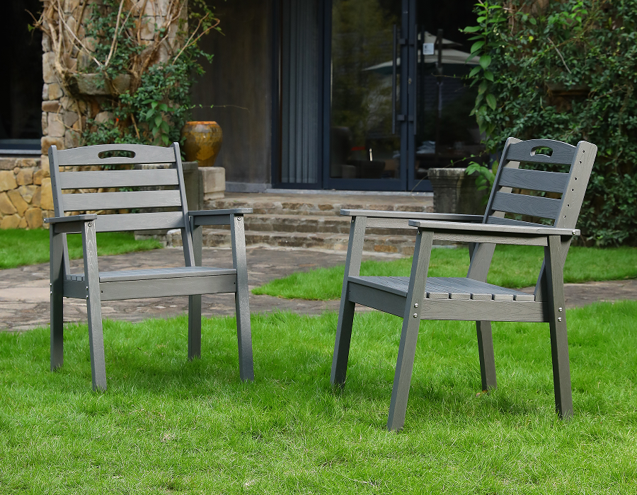 Sedia Adirondack classica in HDPE con schienale a X in confezione da 2 grigio antracite