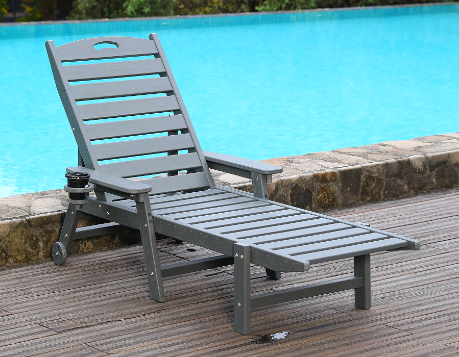 Poltrona lounge Adirondack singola in HDPE grigio urbano