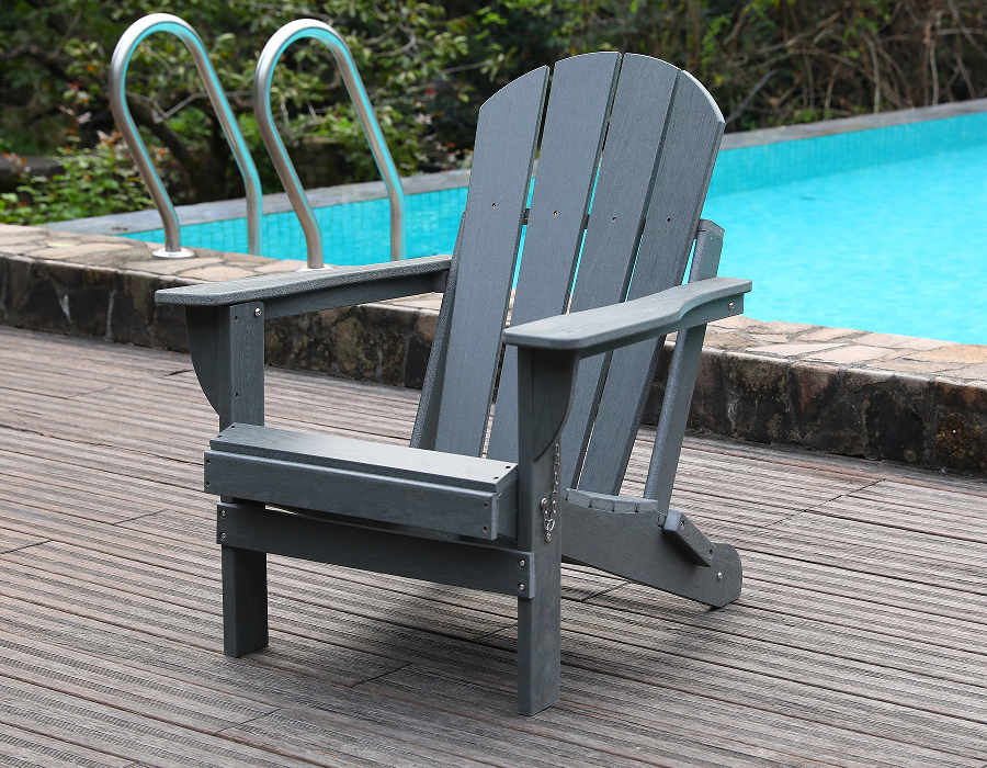 Sedia rana Adirondack in HDPE grigio tempesta - per tutte le stagioni