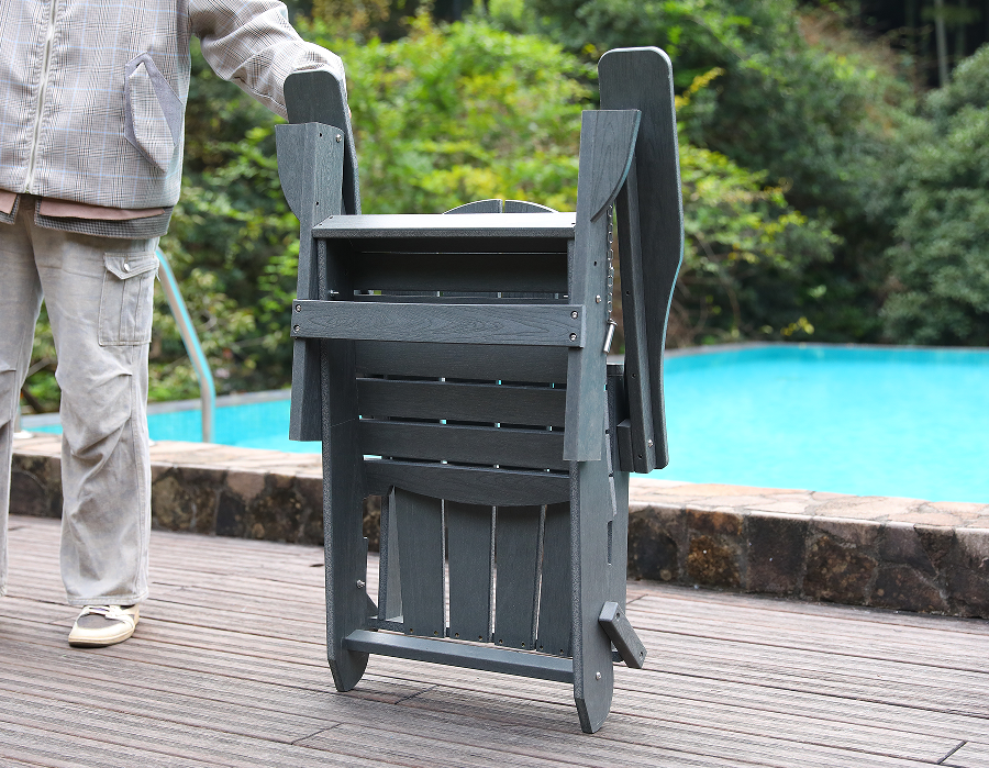 Sedia rana Adirondack in HDPE grigio tempesta - per tutte le stagioni