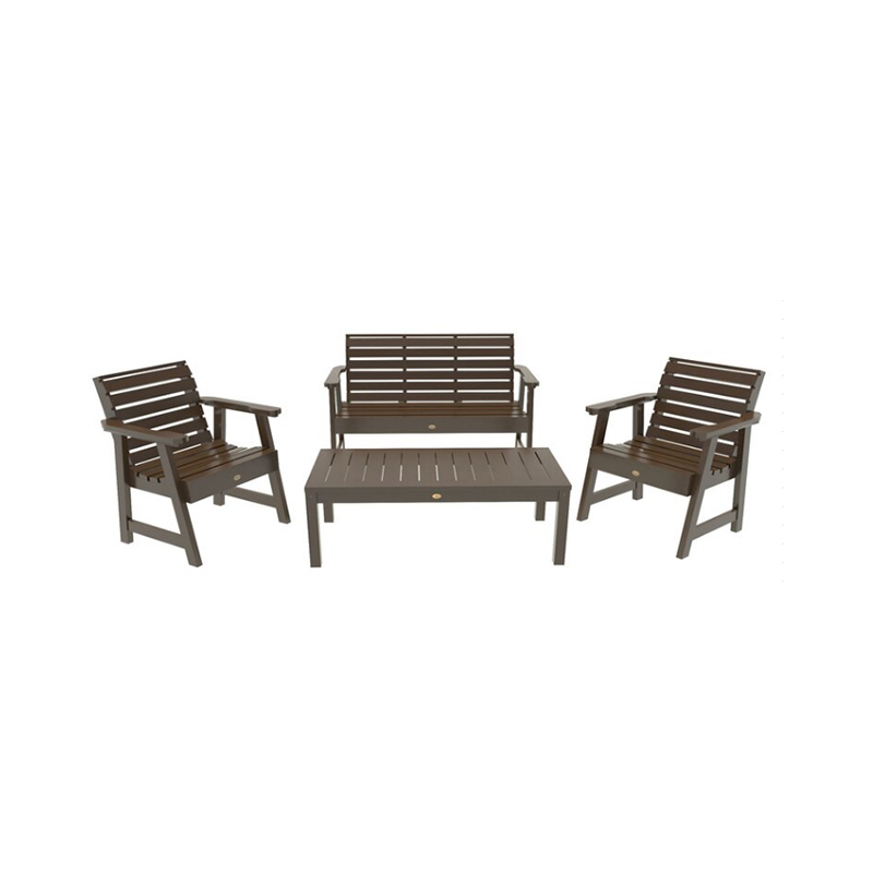 Set di divani da esterno per patio – 4 pezzi (divanetto, poltrone, tavolino)
