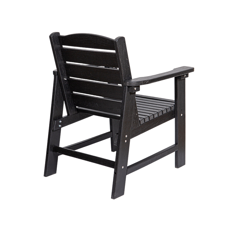 Set da pranzo moderno da 5 pezzi in HDPE nero per uso esterno