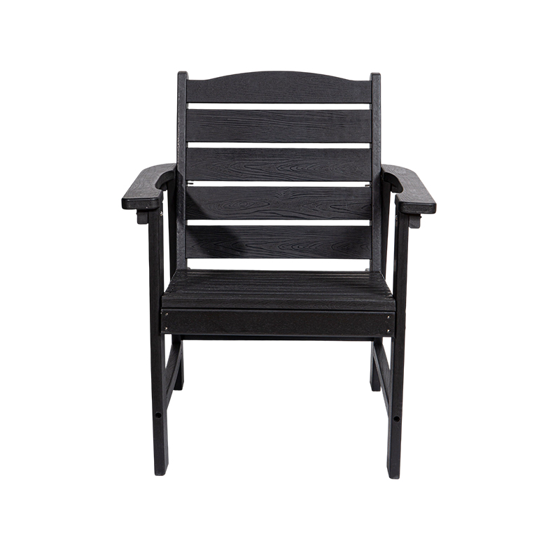 Set da pranzo moderno da 5 pezzi in HDPE nero per uso esterno